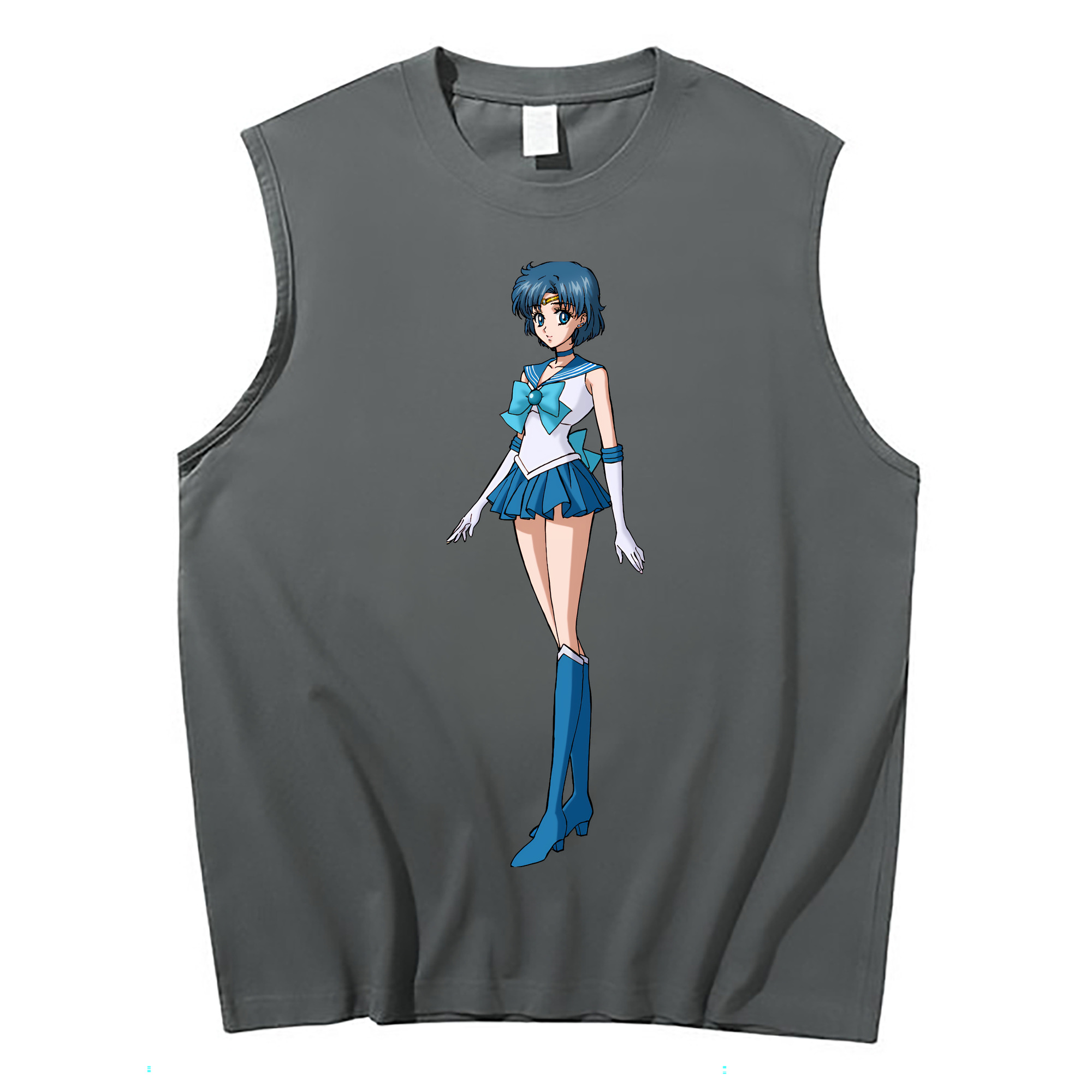 （画像用） 美少女戦士セーラームーン 水野 亜美 みずの あみ Sailor Moon Mizuno Ami コットン100％タンクトップ（フロントプリント）